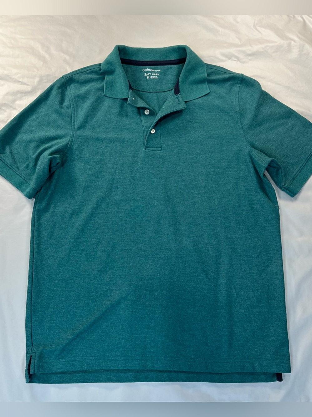 croft & barrow Teal Green Short-Sleeve Polo Size M